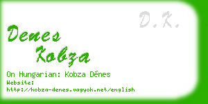 denes kobza business card
